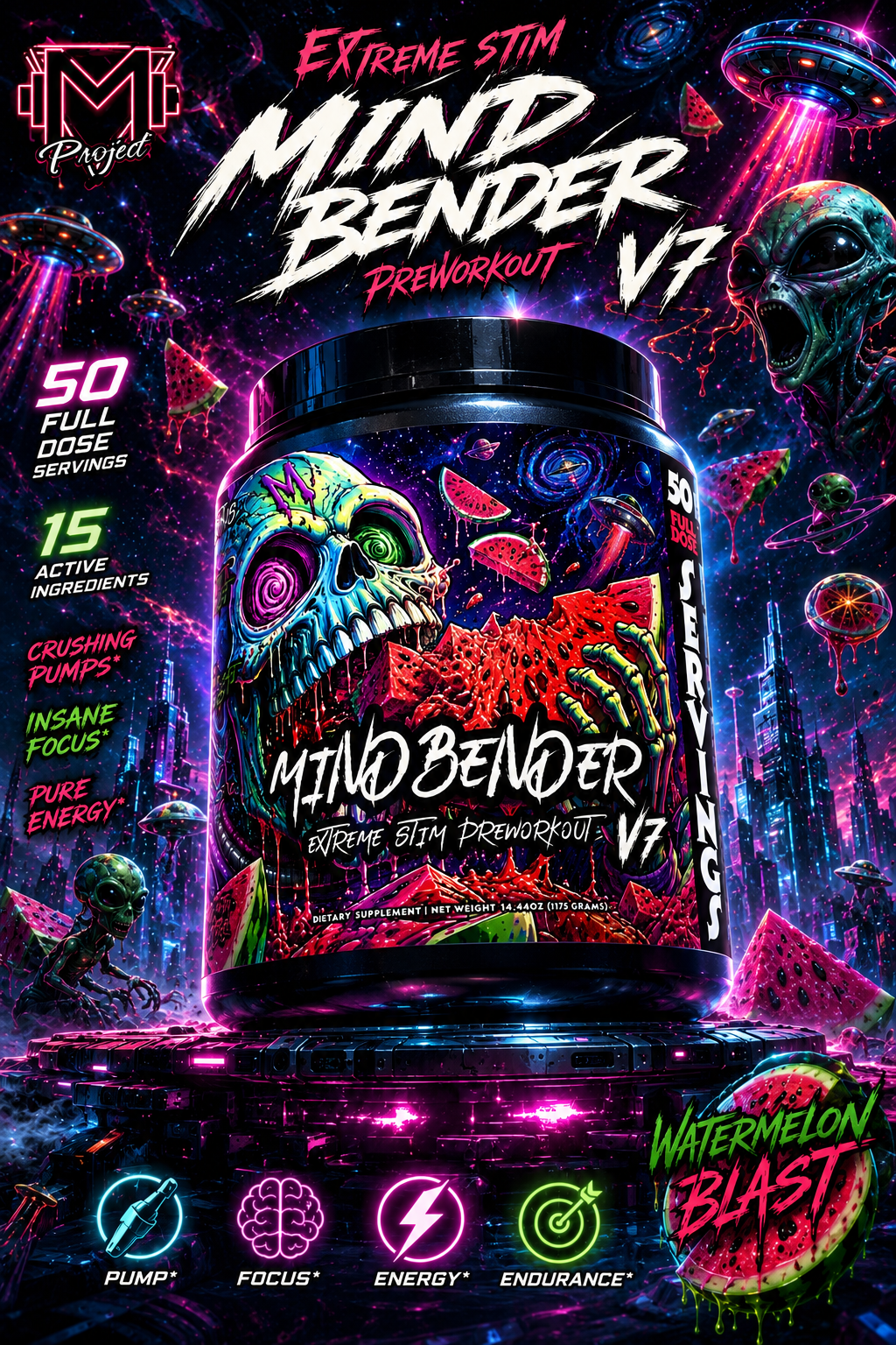 Mindbender v7 Extreme Preworkout 50 Serving Edition - INCUBATOR