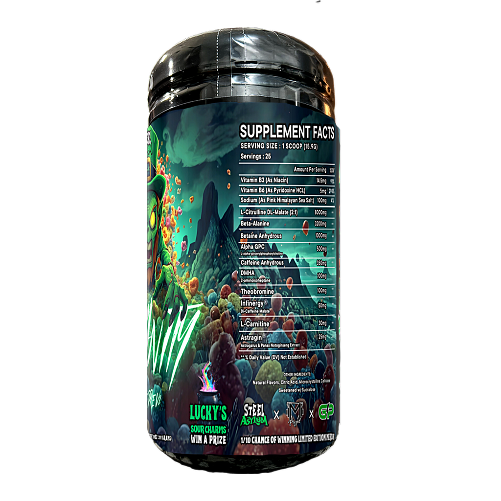 Insanity v2 Extreme Pre-Workout Zombie Leprechaun Edition 25 Servings - 1/10 = PRIZE - PREORDER