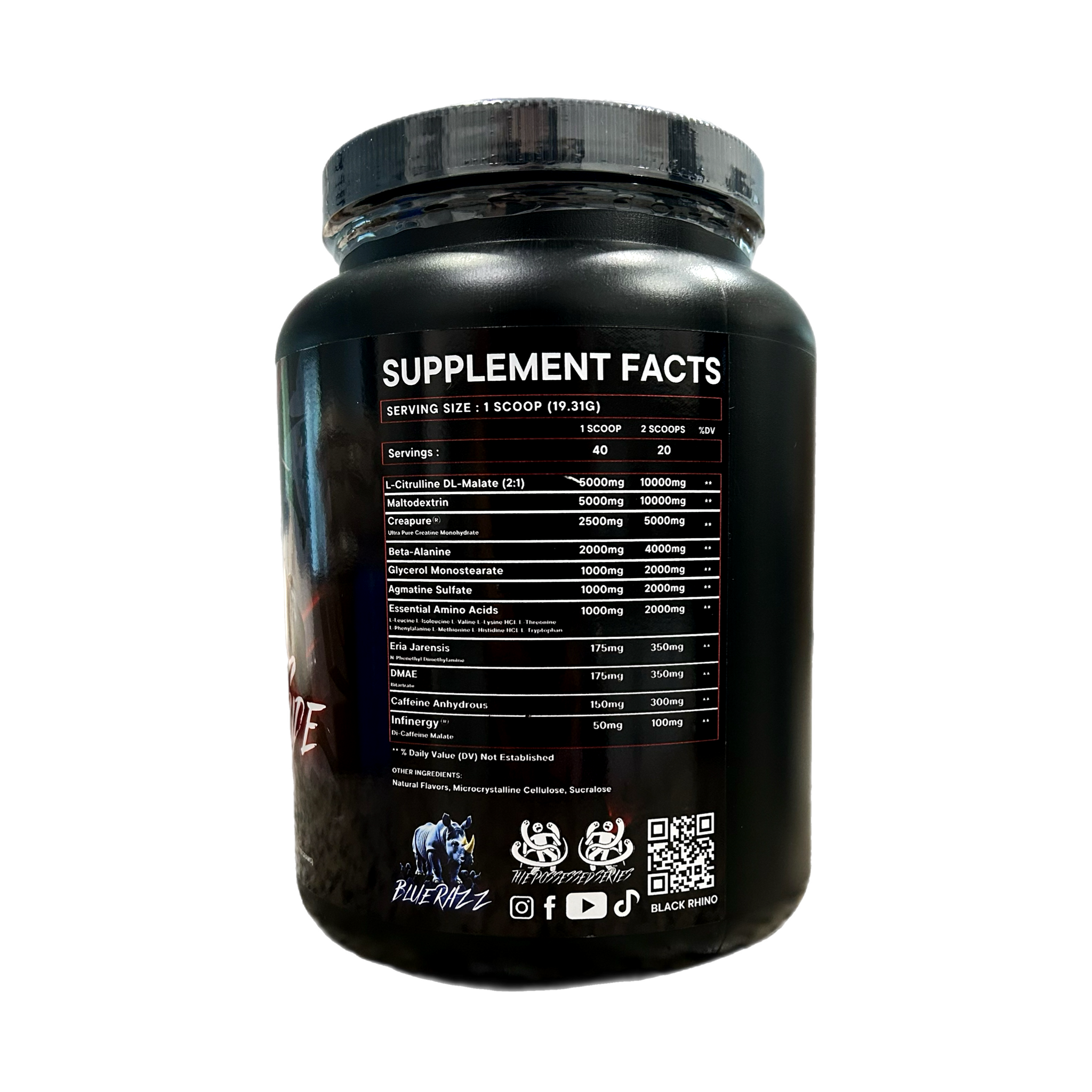 Dark Side Of The Rhino Pre-Workout 40/20 Servings