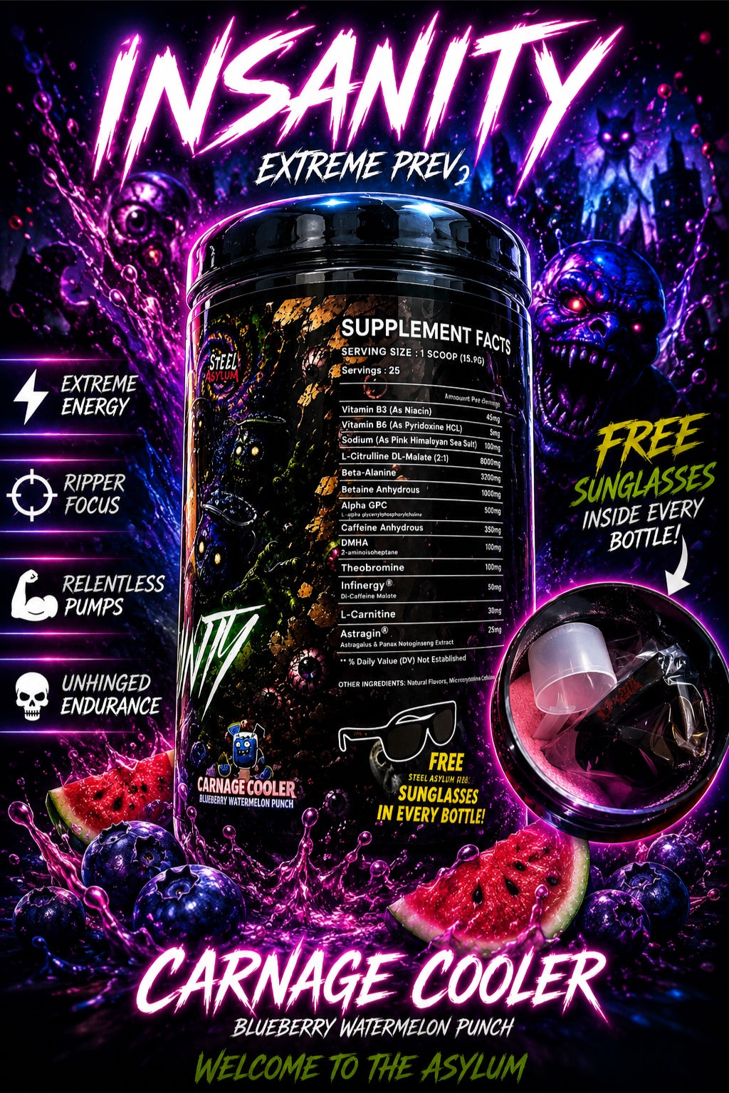 Insanity v2 Extreme Pre-Workout 25 Servings