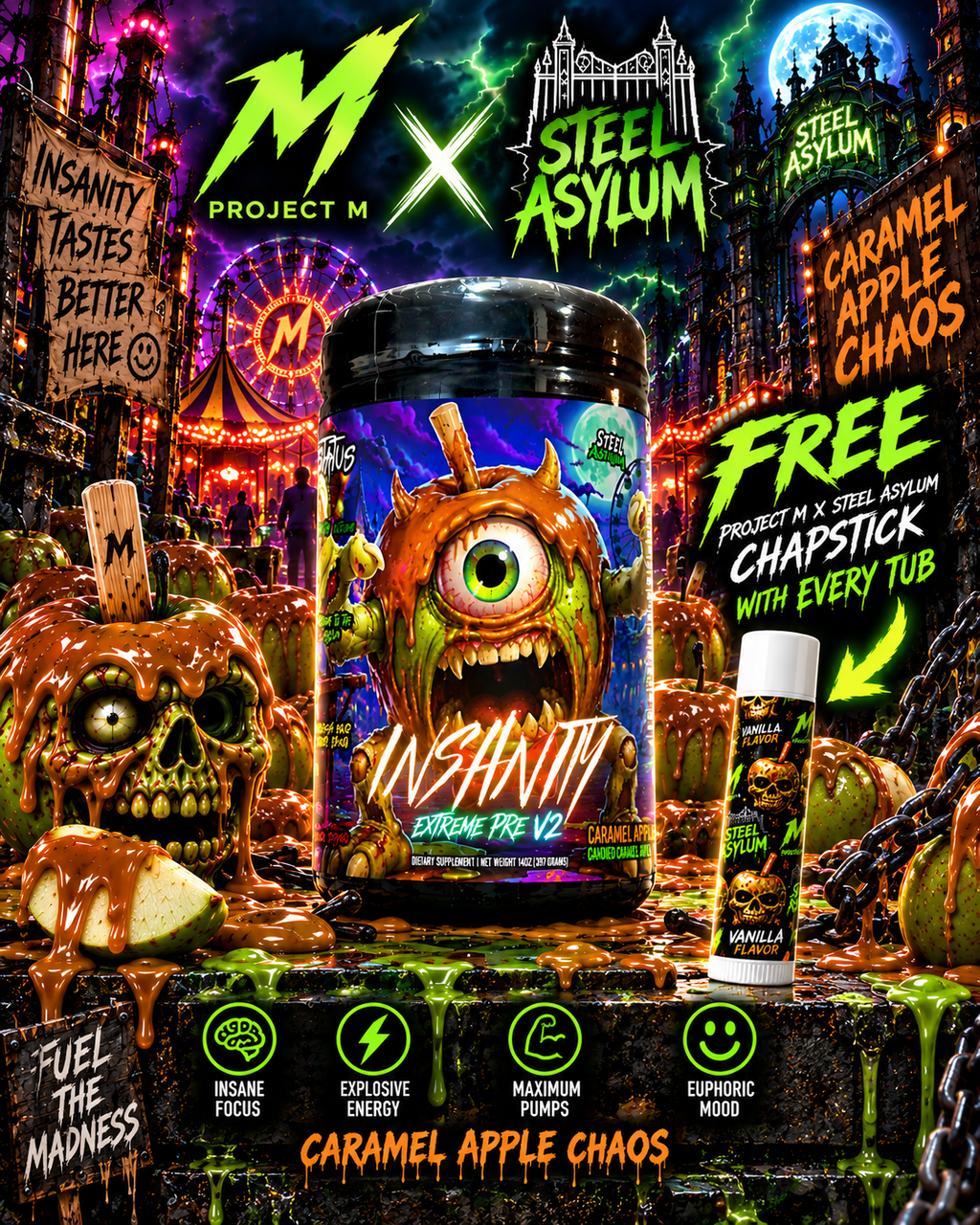Insanity Pre-Workout Caramel Chaos - FREE PRIZE - INCUBATOR